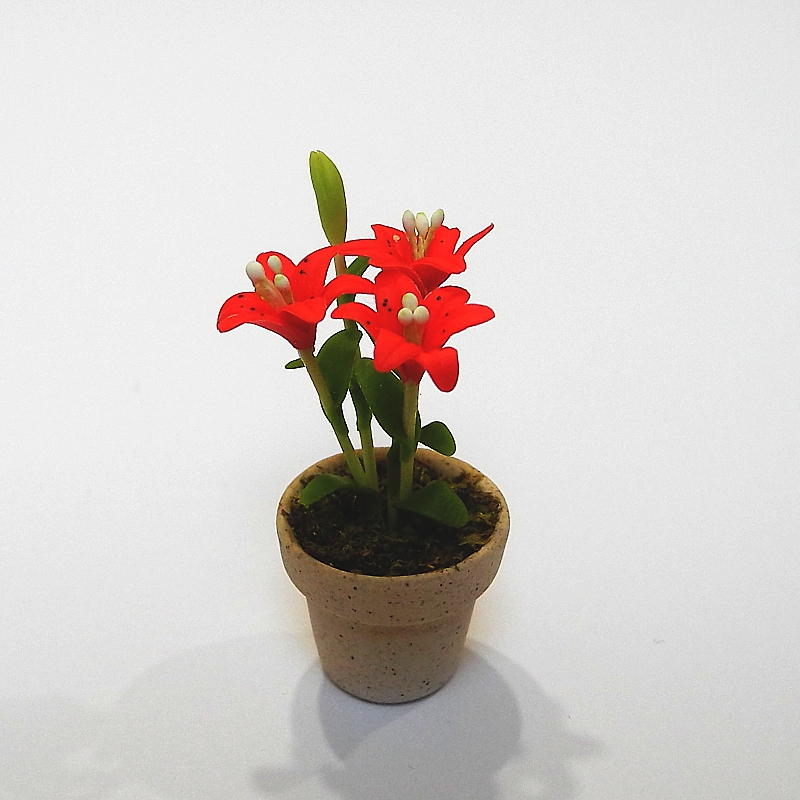 Pflanze Lilie, Puppenstubenzubehör im Maßstab 1zu12