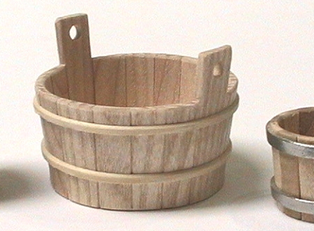 Holzbottich aus Dauben, 1 Stück, Puppenstubenminiatur 1zu12
