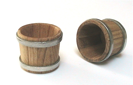 Pflanzkübel, aus Holzdauben, Miniatur in 1zu12