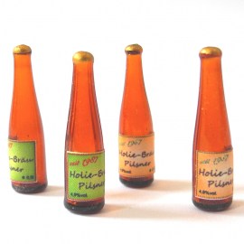 Bierflasche aus Glas, Puppenstubenminiatur 1zu12