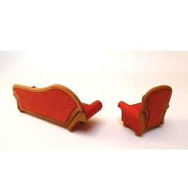 Sofa, Rückansicht, Puppenhausmöbel im Maßstab 1zu12