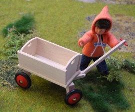 Bollerwagen, beweglich, Miniaturspielzeug 1zu12