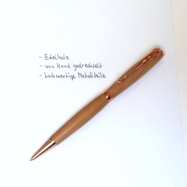 Holzkugelschreiber, Apfel, handgedrechselt