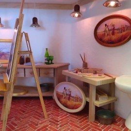 Maleratelier, Puppenhausmaßstab 1zu12