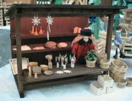 Marktbude, Einrichtungsbeispiel, Puppenstubenminiatur 1zu12