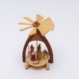 Weihnachtspyramide, beweglich, handbemalt, Miniatur im Maßstab 1zu12