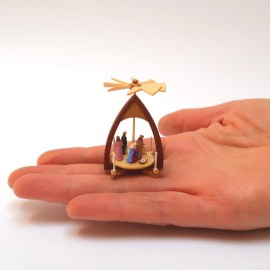 Weihnachtspyramide, beweglich, handbemalt, Miniatur im Maßstab 1zu12