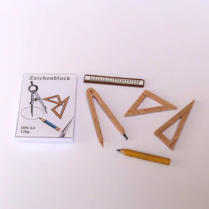 Zeichenset, Puppenstubenminiatur 1zu12
